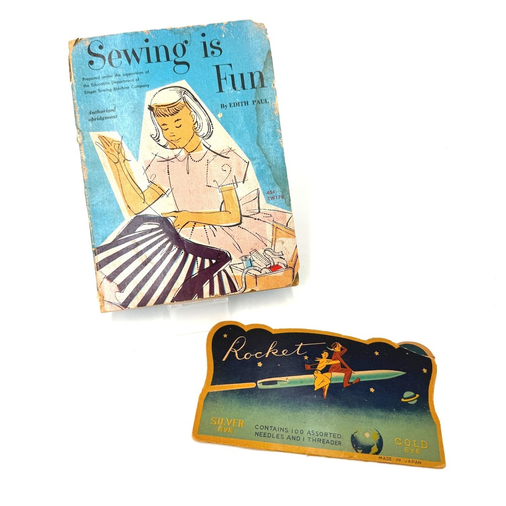 Vintage Sewing is Fun Singer Book & Rocket Needle Pack 1950s Ephemera‎ MCM Japan